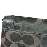 Coach Vintage Black Leather Trim C Canvas Flap Snap Clutch Wristlet