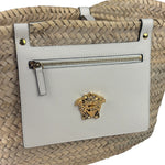 Versace Leather Trim Basket Bag