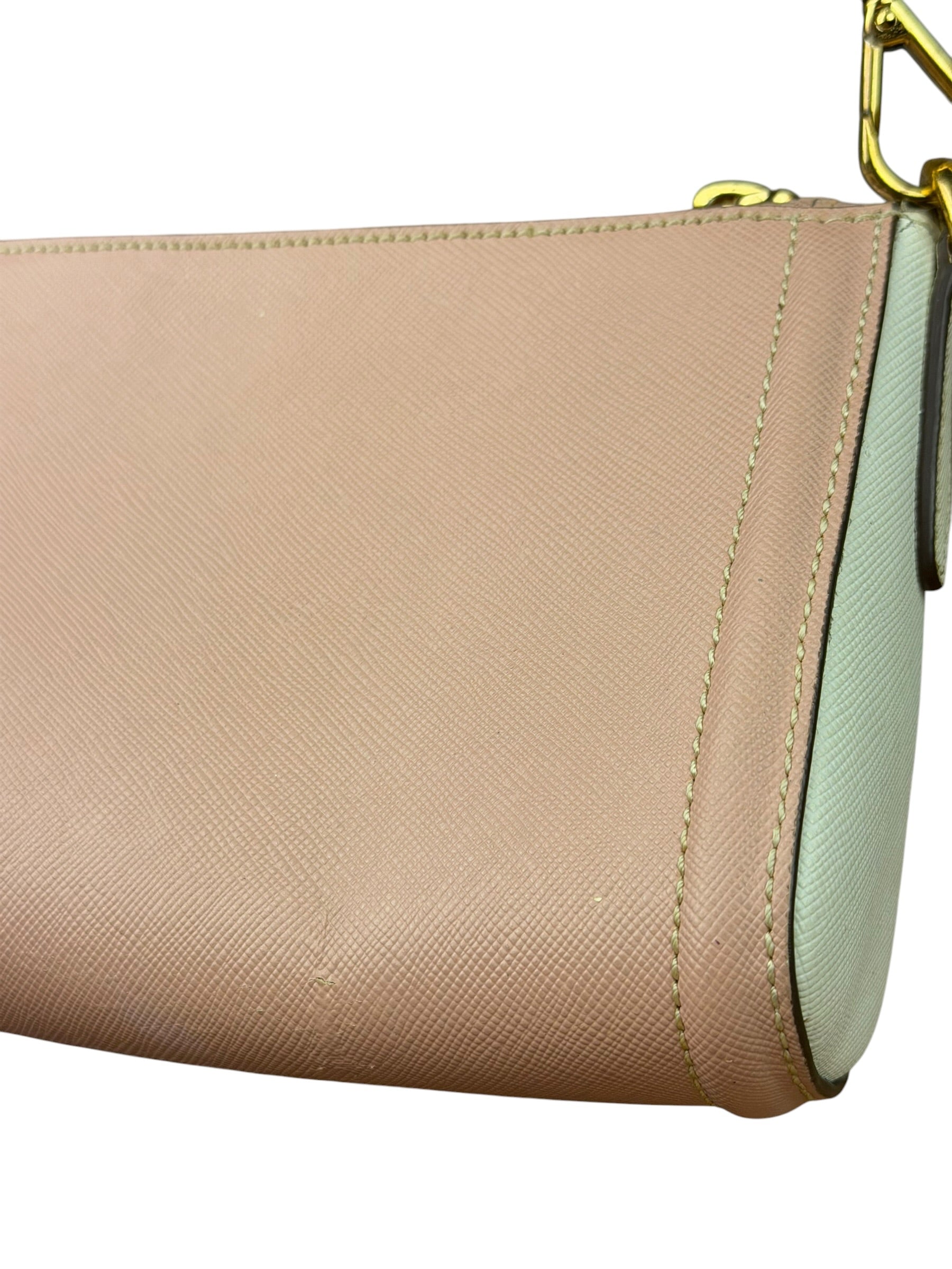 Prada Bicolor Saffiano Leather Mini Pochette