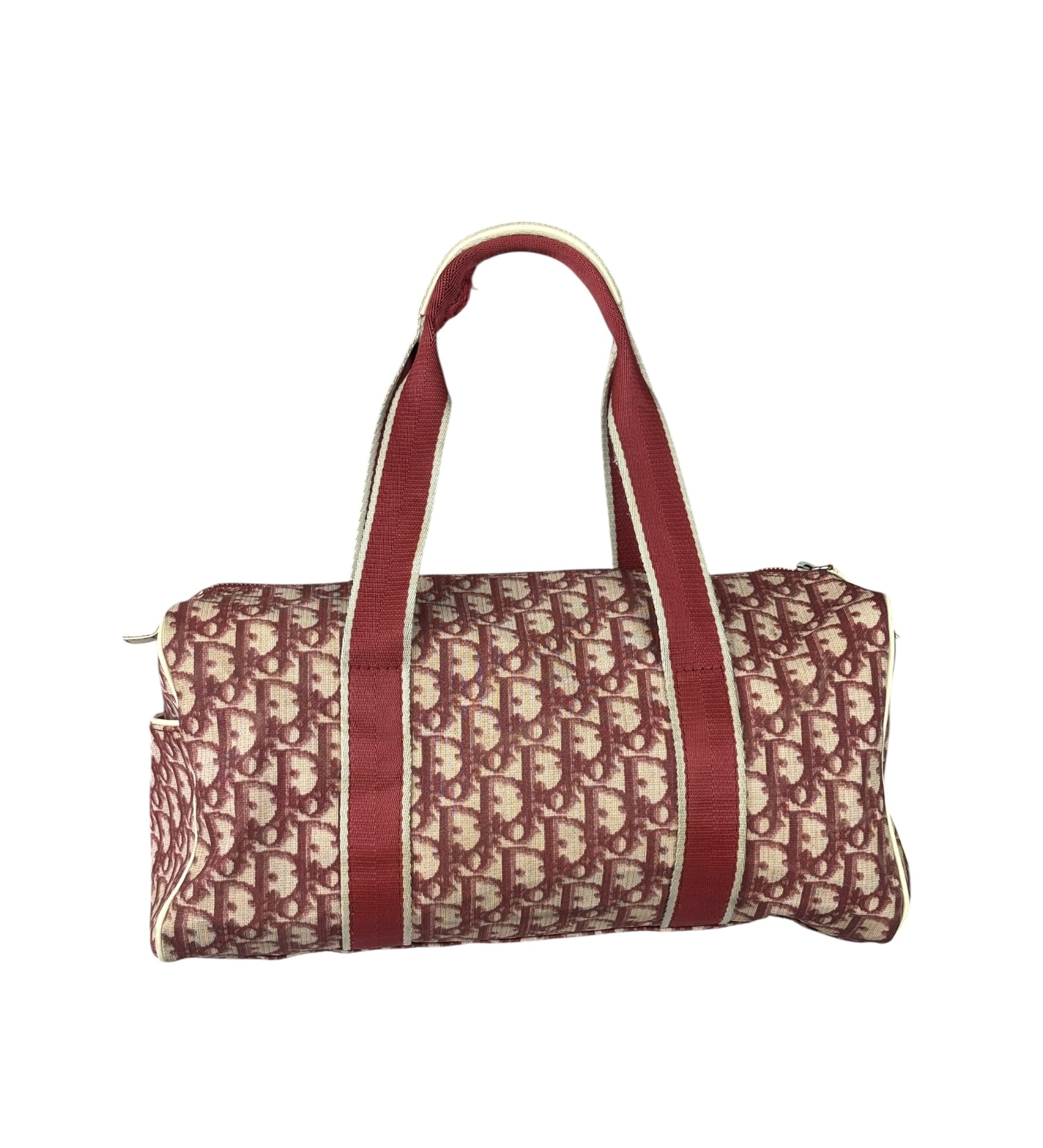 Christian Dior Vintage Red Trotter Boston Bag
