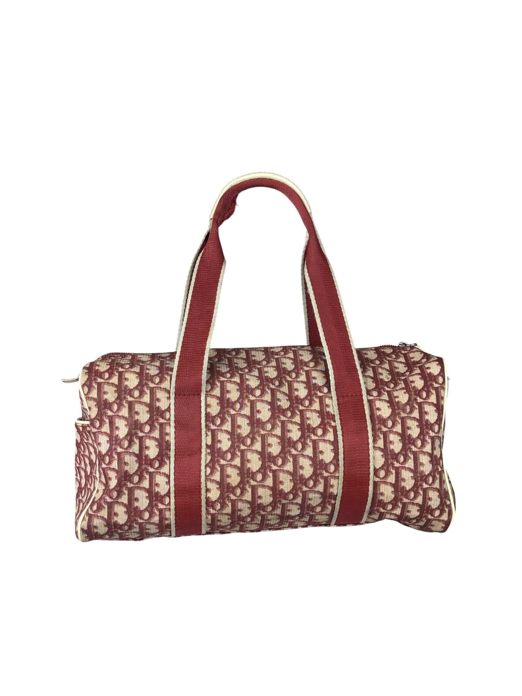 Christian Dior Vintage Red Trotter Boston Bag