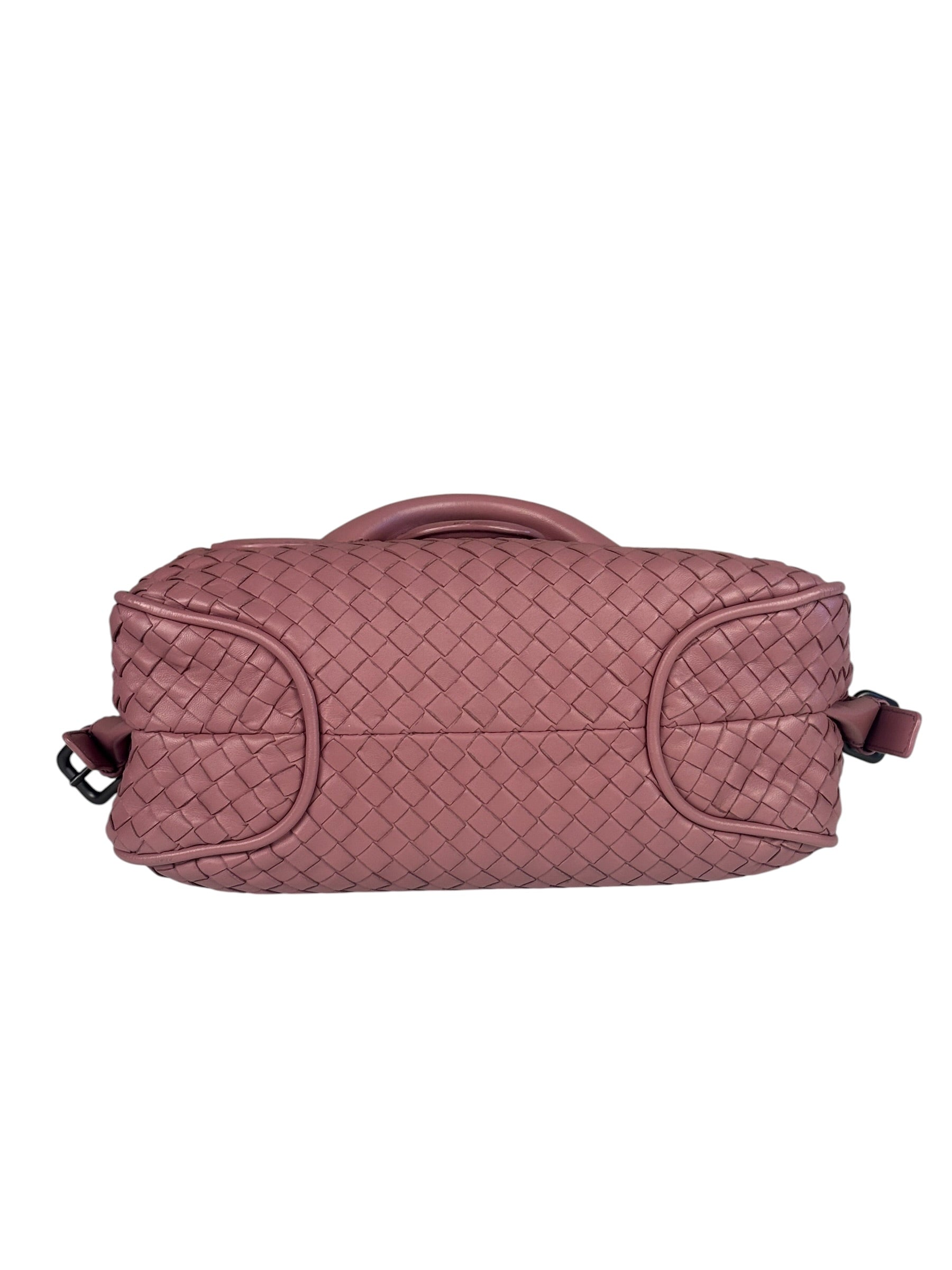 Bottega Veneta Purple Leather Rialto Intrecciato Shoulder Bag