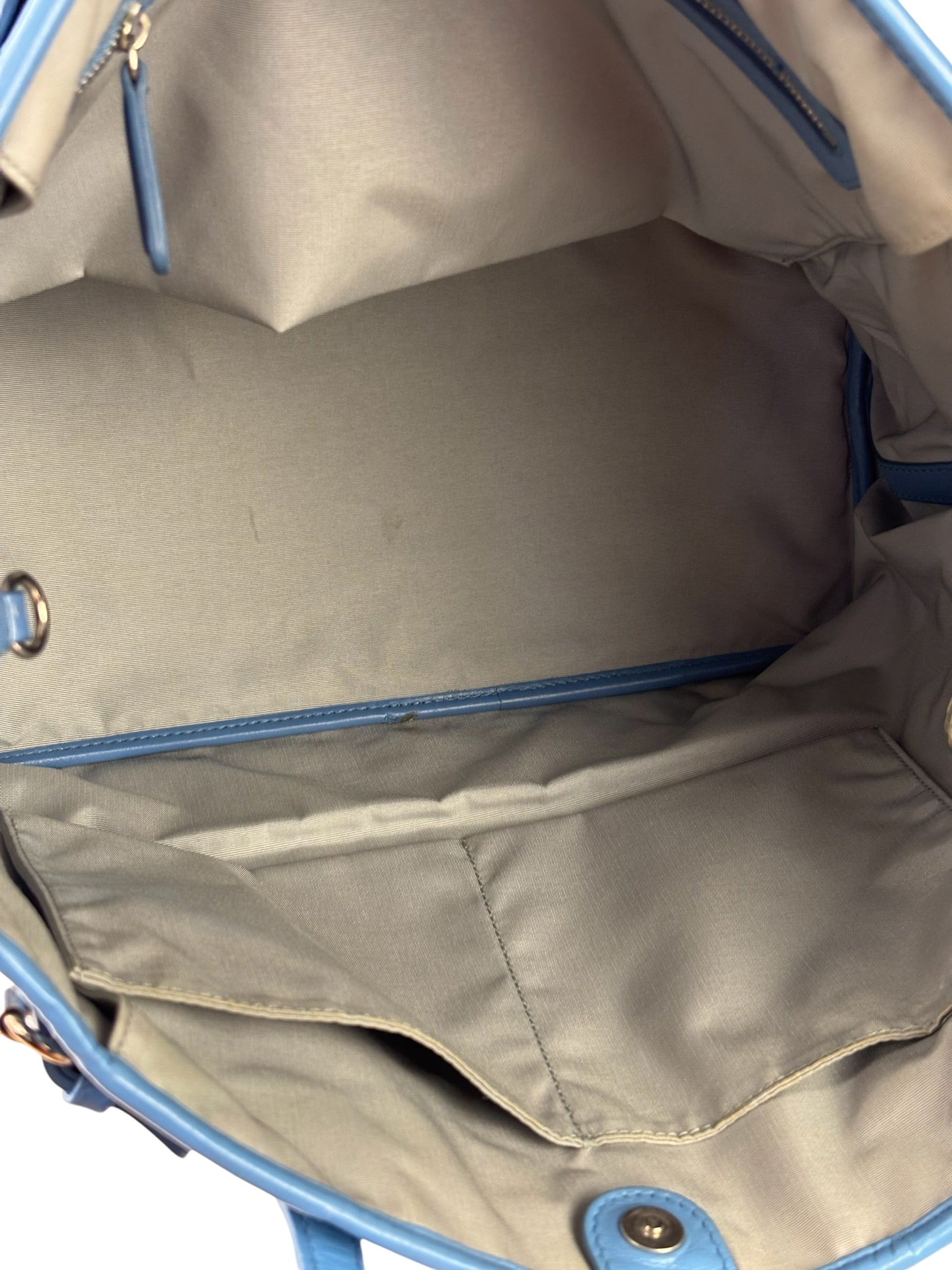Christian Dior Blue Leather Panarea Tote