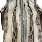 Gucci Leather Trim Monogram Canvas Web Stripe Tote Bag