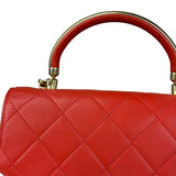 Chanel Red Quilted Coco Handle 2Way Handbag 2019