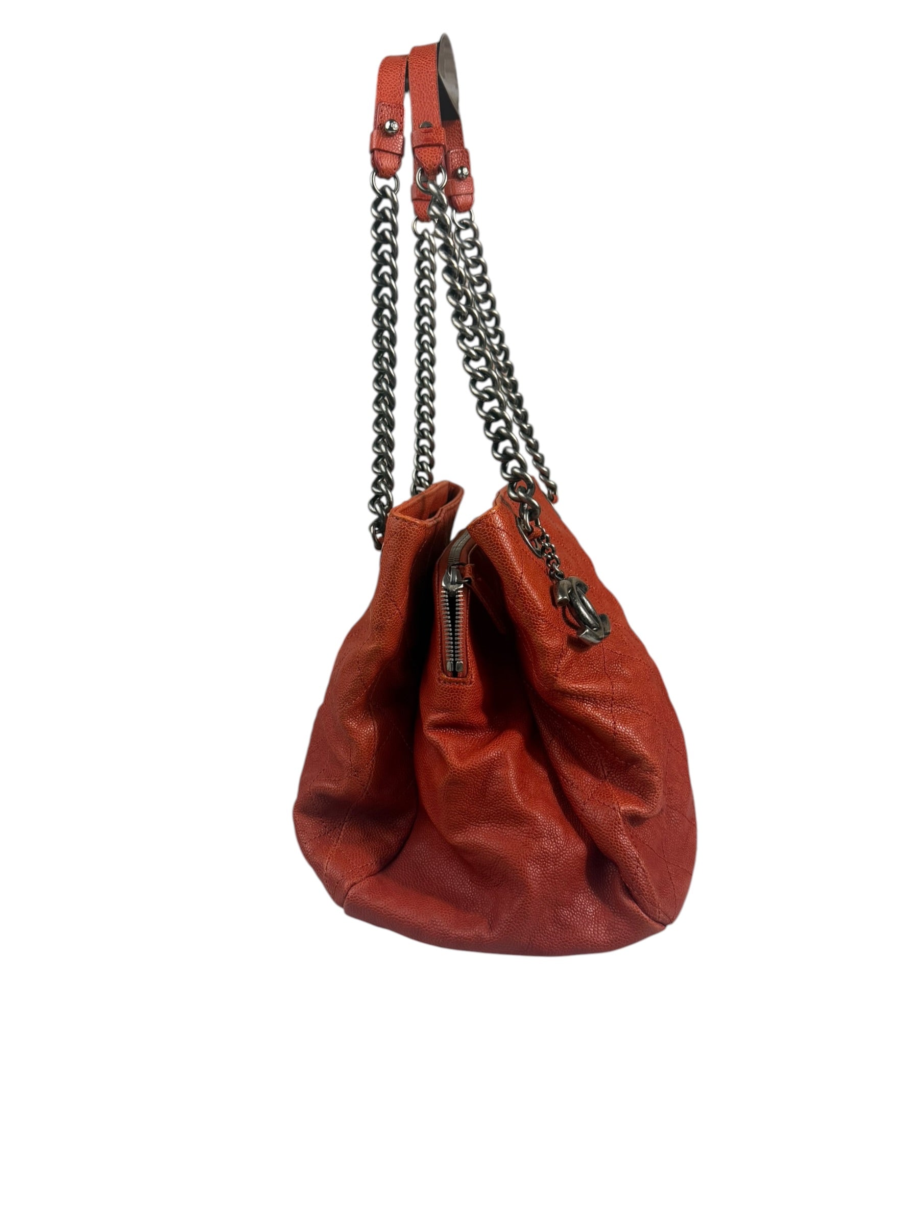 Chanel Red Caviar Quilted Small Frame Shoulder Bag 2011