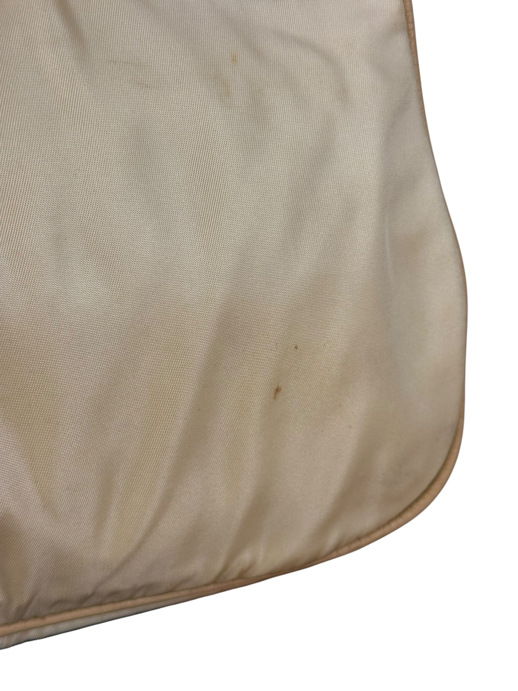 Prada Vintage Beige Nylon/Leather Logo Handbag