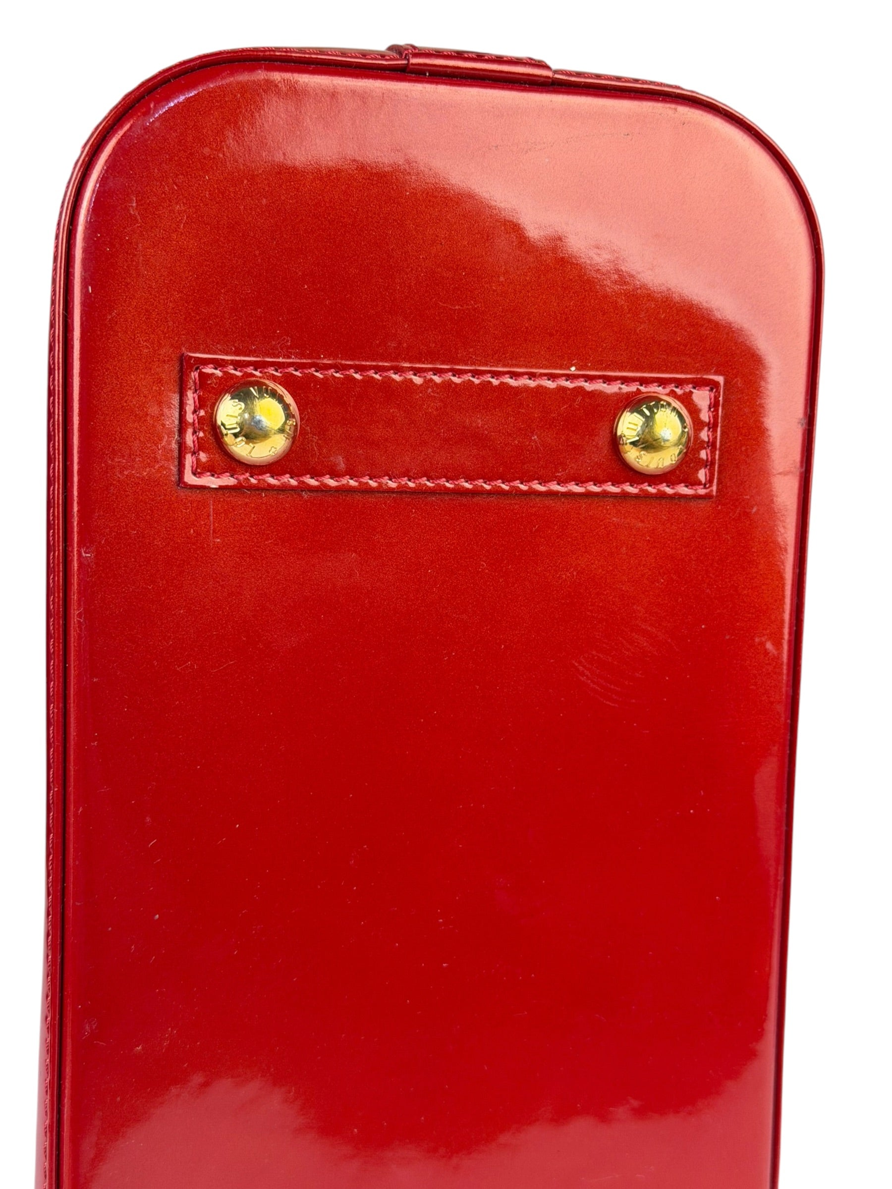 Louis Vuitton Red Vernis Alma MM Handbag