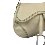 Christian Dior Cream Leather Saddle Shoulder Bag
