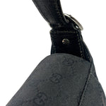 Gucci Black Leather Trim Horsebit GG Chain Shoulder Bag