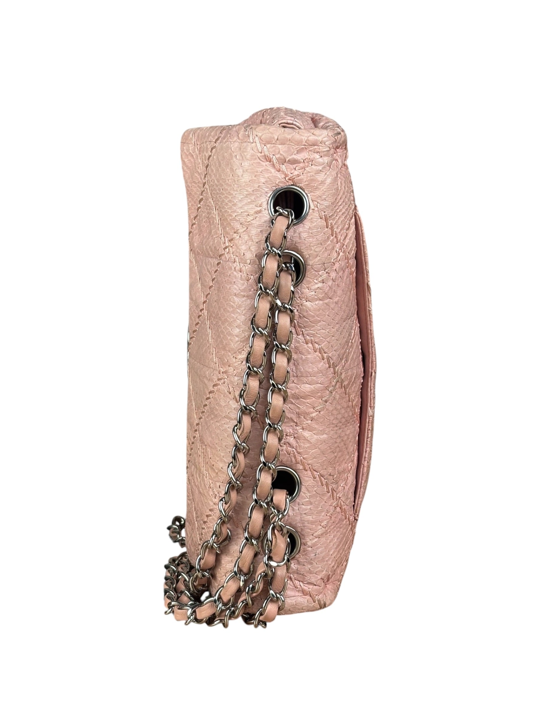 Chanel Pink Leather Small Unlimited Stitch Flap Shoulder Bag 1999