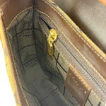 Celine Brown Leather Trim C Macadam Hobo Bag