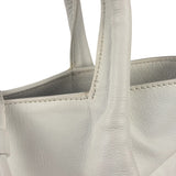 Burberry White Leather Bamboo Cinch Tote
