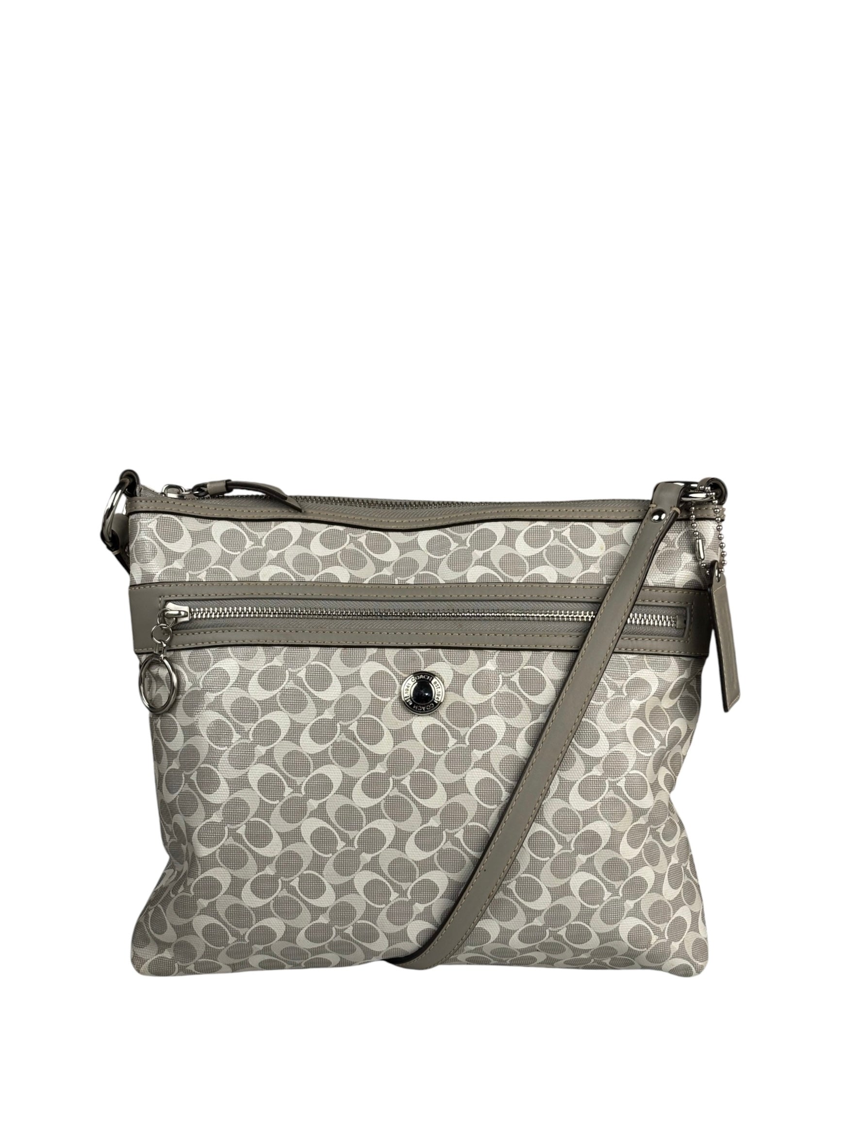 Coach Grey Patent Leather Signature Crossbody