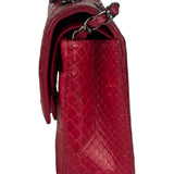 Chanel Classic Double Flap Python Bag Pink 2014