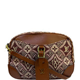 Louis Vuitton Burgundy/Brown Leather Trim Mini Deauville Crossbody Bag
