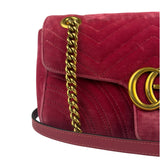 Gucci GG Marmont Matelasse Velvet Small Pink Chain Bag