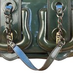 Fendi Vintage Green Patent Leather B Handbag