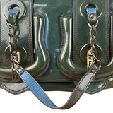 Fendi Vintage Green Patent Leather B Handbag
