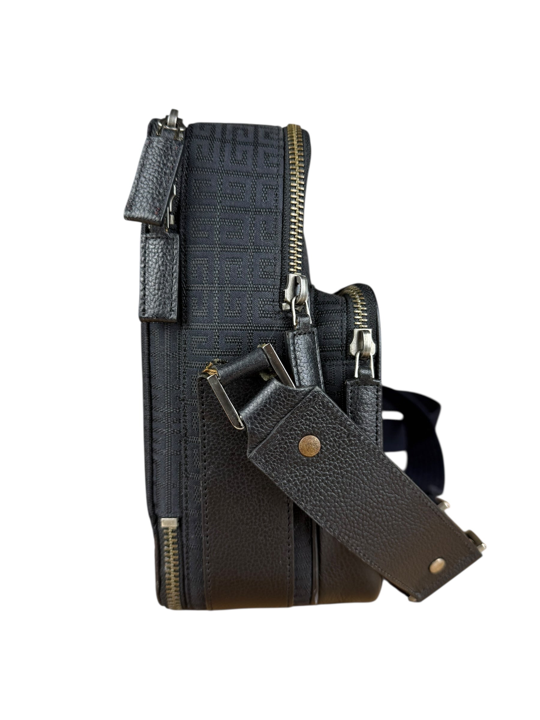 Givenchy Black Canvas Leather Lined Crossbody