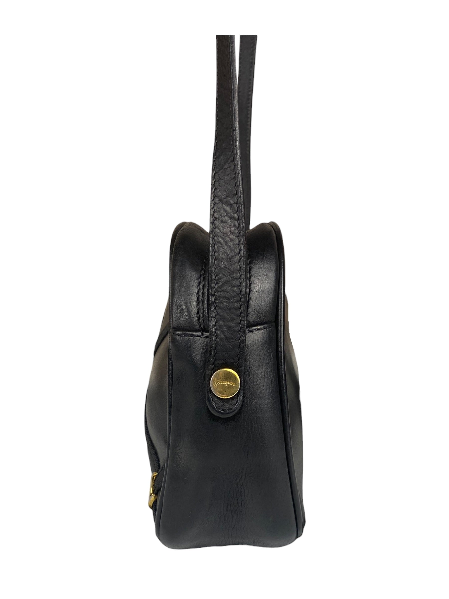 Ferragamo Black Leather Crossbody Bag