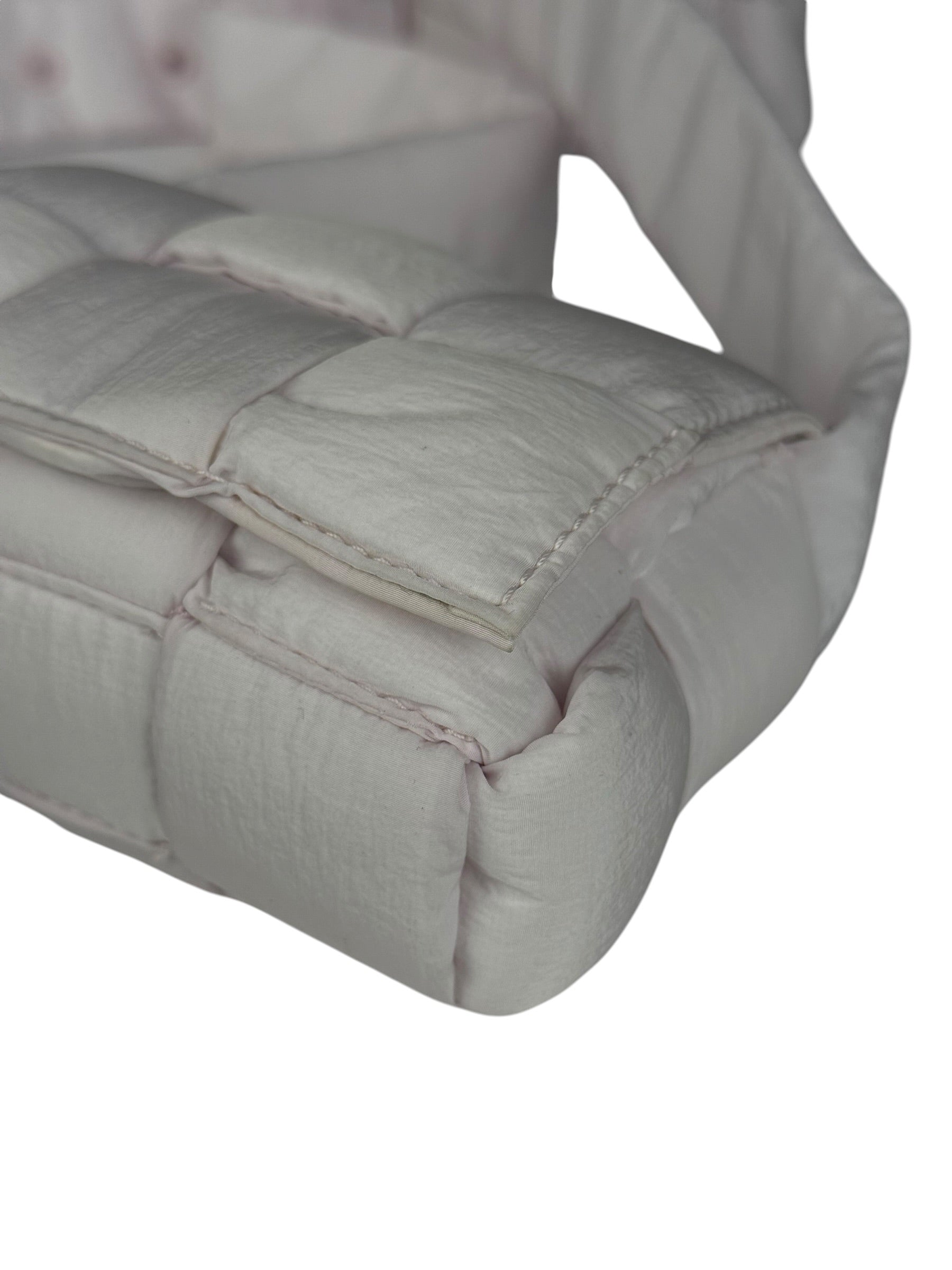 Bottega Veneta Light Pink Mini Padded Nylon Cassette Bag