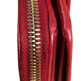 Yves Saint Laurent Red Leather Bifold Zip Mini Wallet