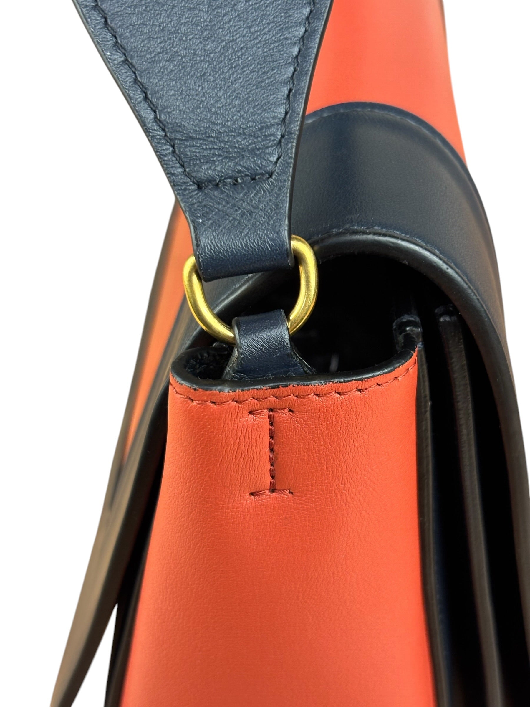 Celine Bicolor Leather Medium Frame Crossbody Bag