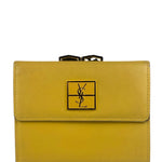 Yves Saint Laurent Yellow Leather Square Compact Wallet