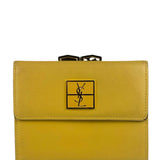 Yves Saint Laurent Yellow Leather Square Compact Wallet