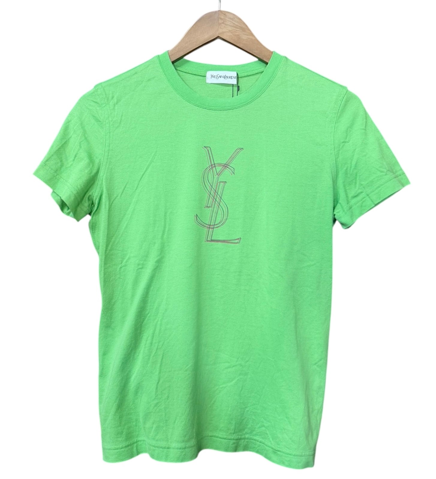 YSL Vintage Green Multi Logo Baby Tee