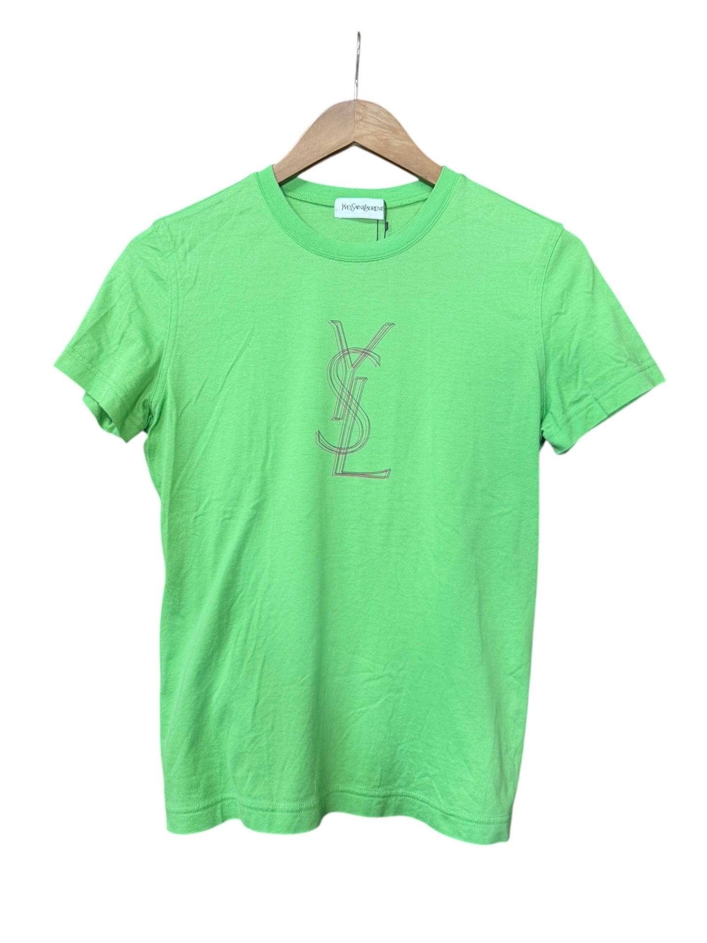 YSL Vintage Green Multi Logo Baby Tee