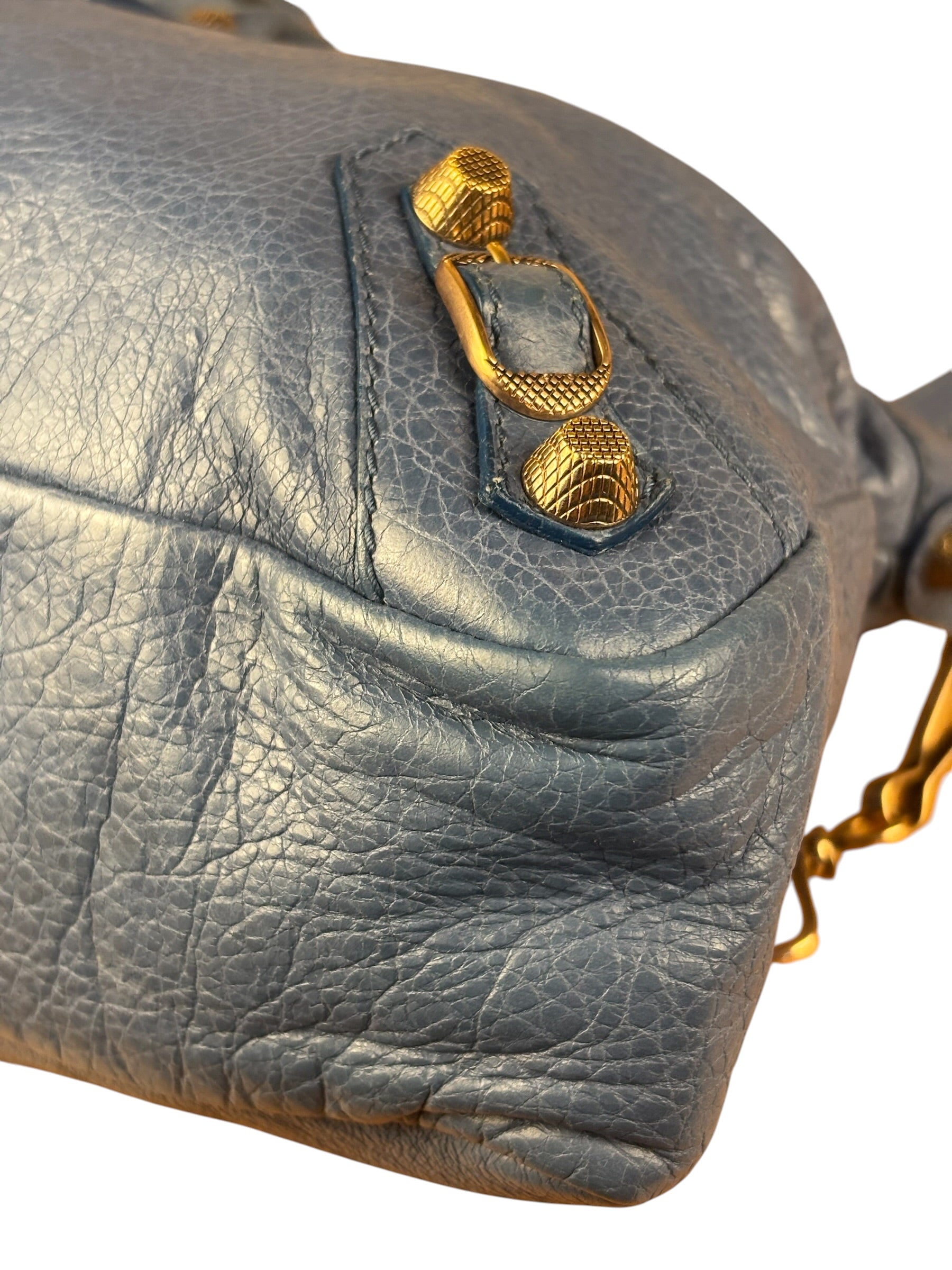 Balenciaga Light Blue Arena Leather Classic Le City
