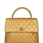 Chanel Beige Calfskin Kelly Top Handle Bag 2001