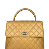 Chanel Beige Calfskin Kelly Top Handle Bag 2001