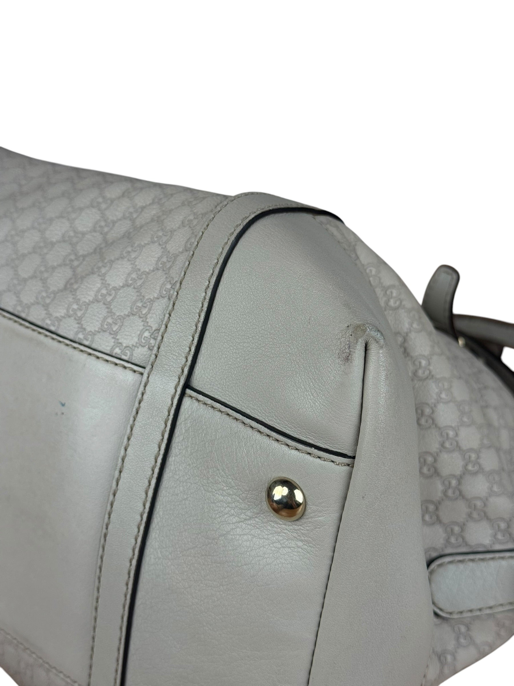 Gucci Vintage Beige Leather GG 2Way Bag