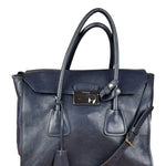Prada Vintage Muted Blue Leather Glace 2Way Handbag