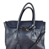 Prada Vintage Muted Blue Leather Glace 2Way Handbag