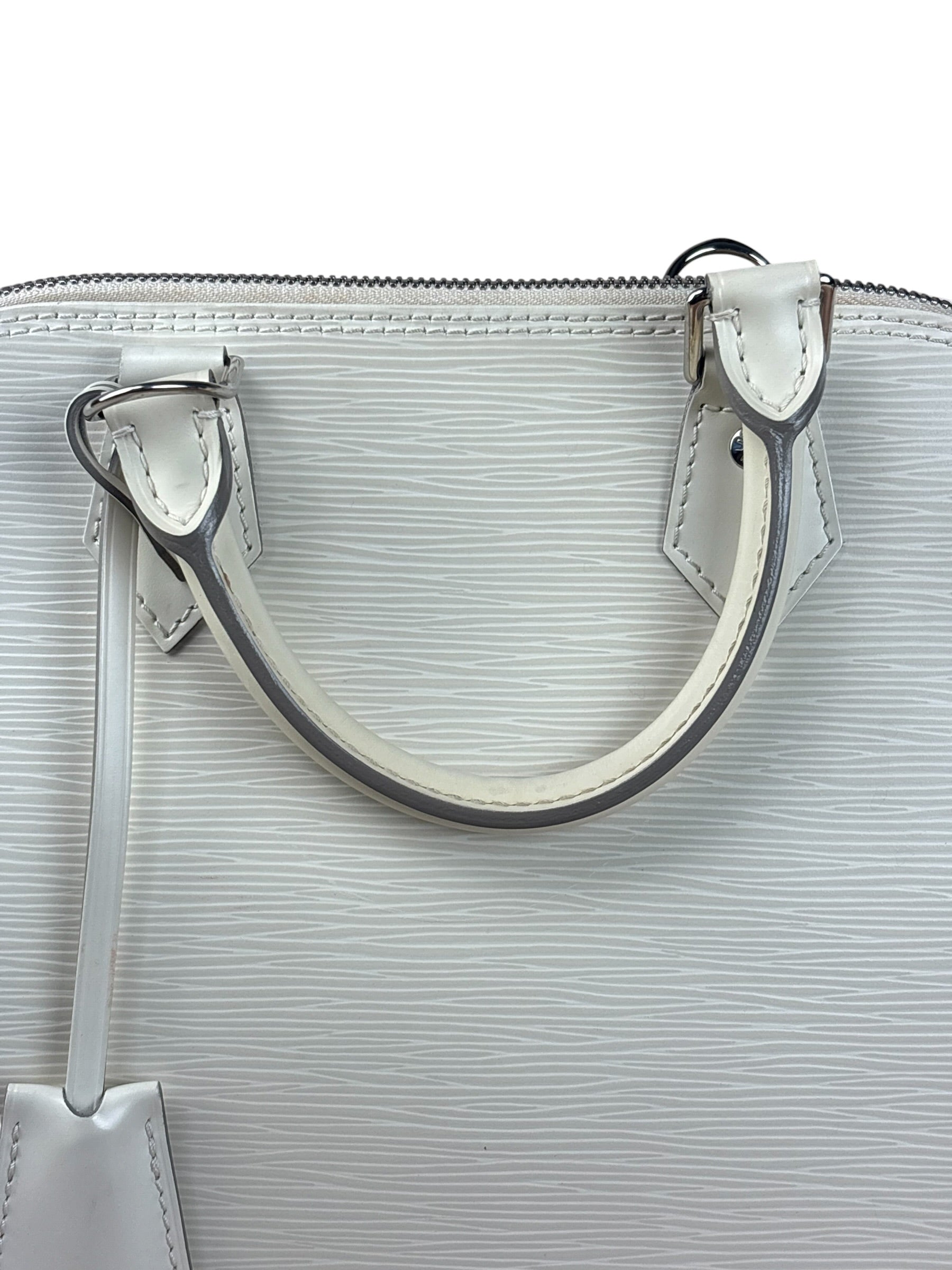Louis Vuitton White Epi Leather Alma Hand Bag PM