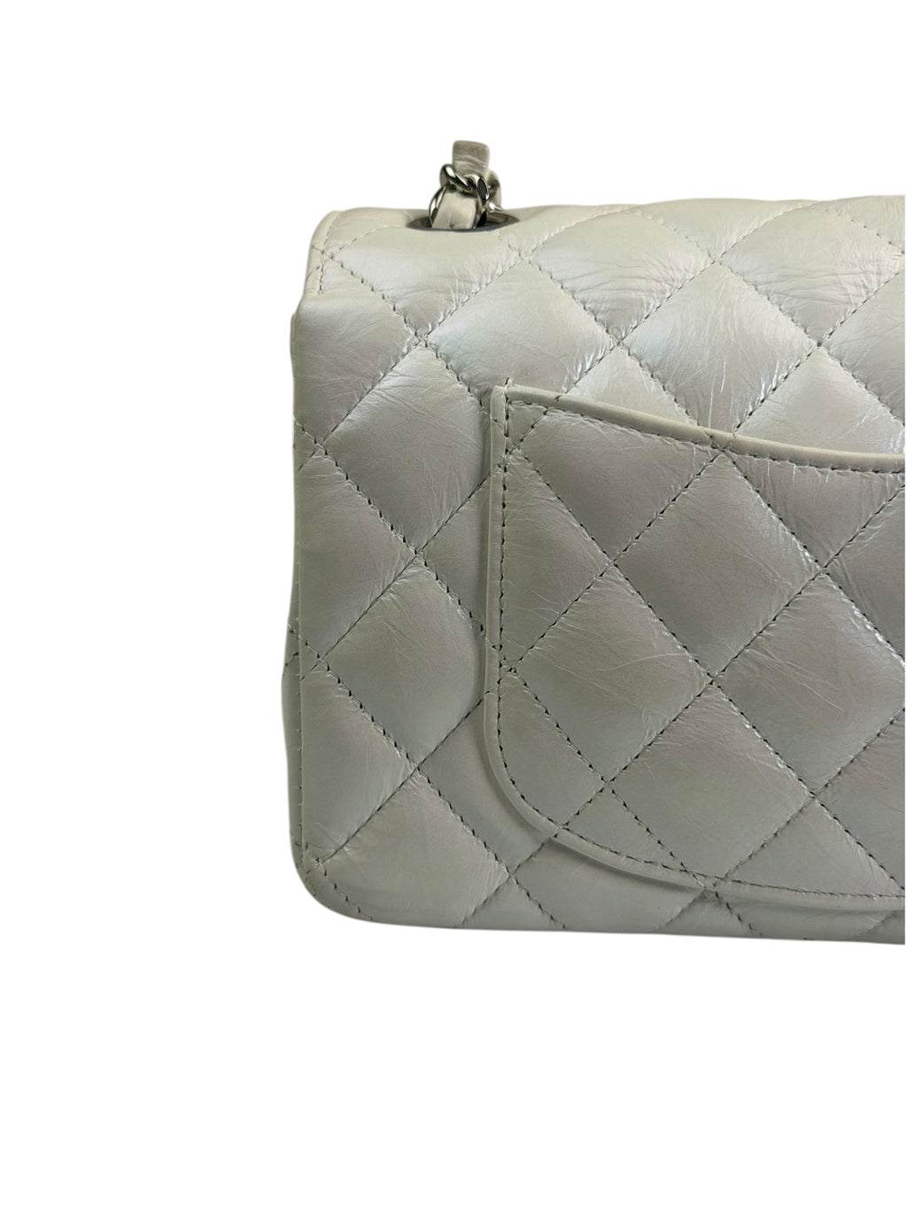 Chanel Metallic White Quilted Calfskin Small Flap Bag 2021