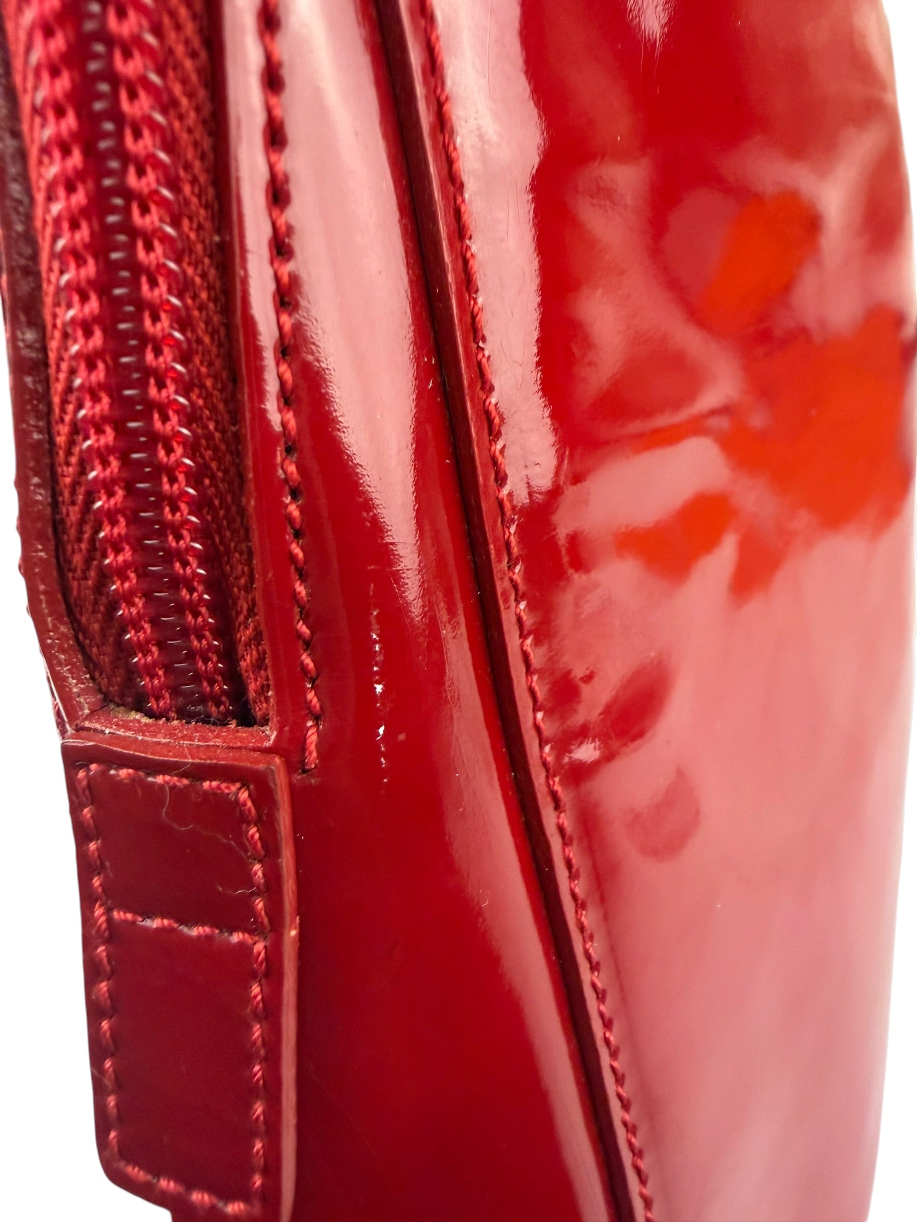 Miu Miu Glossy Candy Red Patent Leather Tote Bag