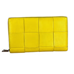 Bottega Veneta Large Intreccio Long Zip Wallet Yellow