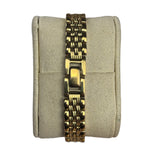 Seiko White Round Dial Gold Plated Band
