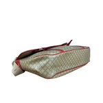 Celine Vintage Macadam Print Red Lined Flap Messenger Bag