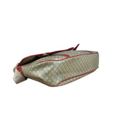 Celine Vintage Macadam Print Red Lined Flap Messenger Bag