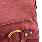 Gucci GG Vintage Pink Canvas Horsebit Shoulder Bag