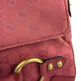 Gucci GG Vintage Pink Canvas Horsebit Shoulder Bag