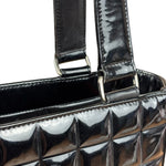 Chanel Glossy Black Patent Leather Chocolate Bar Tote Bag
