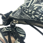 Balenciaga Black/White Leather Le Cagole Graffiti Shoulder Bag
