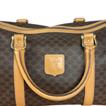 Celine Vintage Brown Coated Macadam Boston Handbag